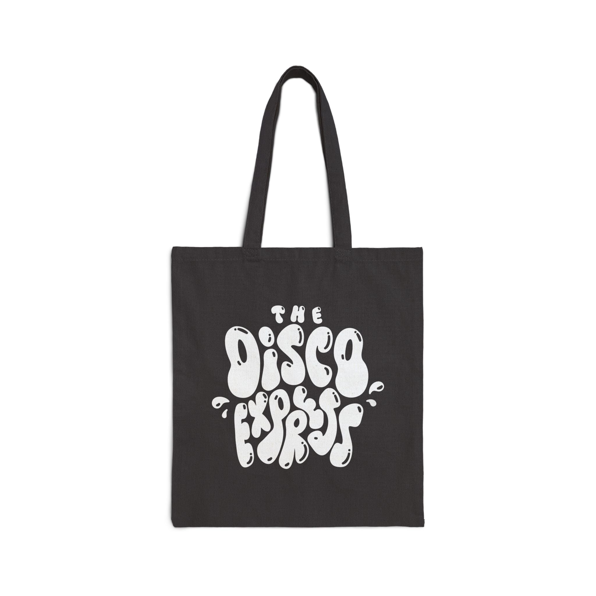 The Disco Express - Doubled Sided Drip Funk Canvas Tote Bag - Plain Natural Cotton Reusable Market Tote