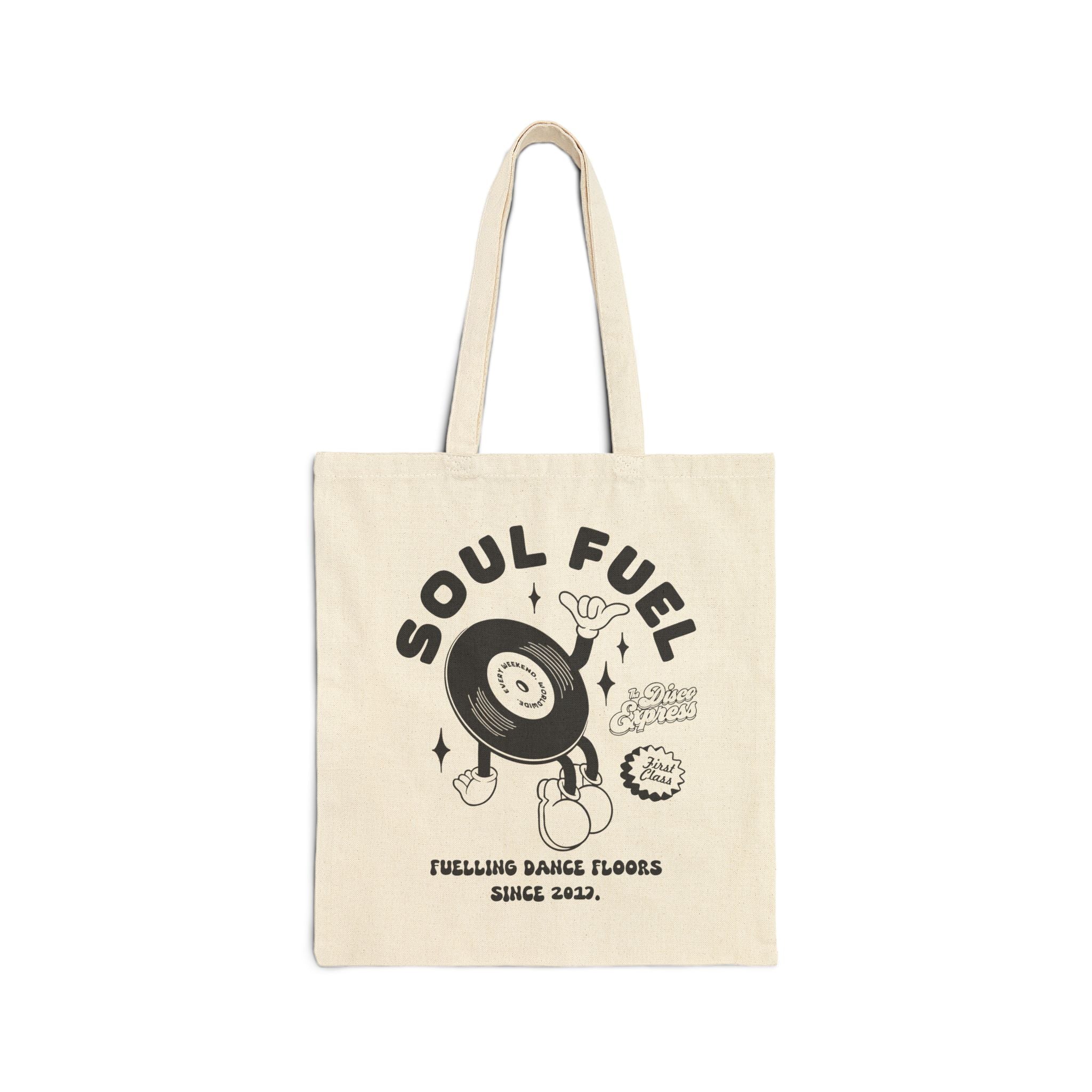'Soul Fuel' Canvas Tote Bag - Vintage Record Graphic Tote