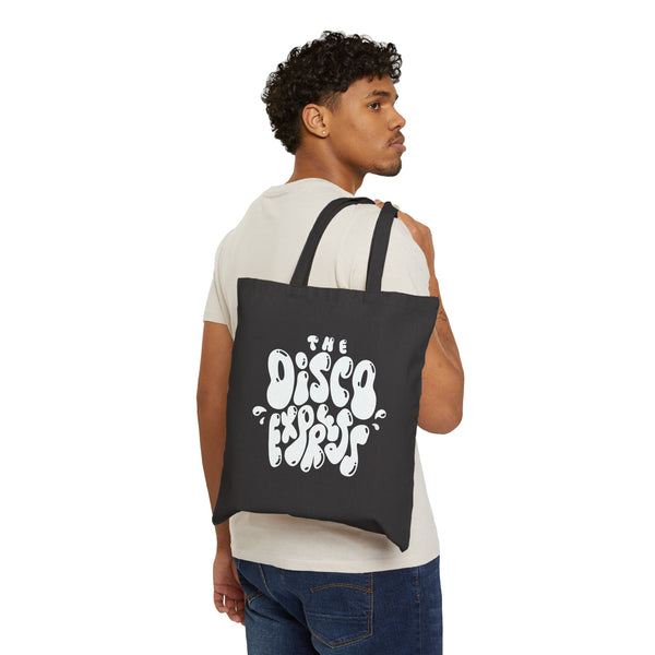 The Disco Express - Doubled Sided Drip Funk Canvas Tote Bag - Plain Natural Cotton Reusable Market Tote